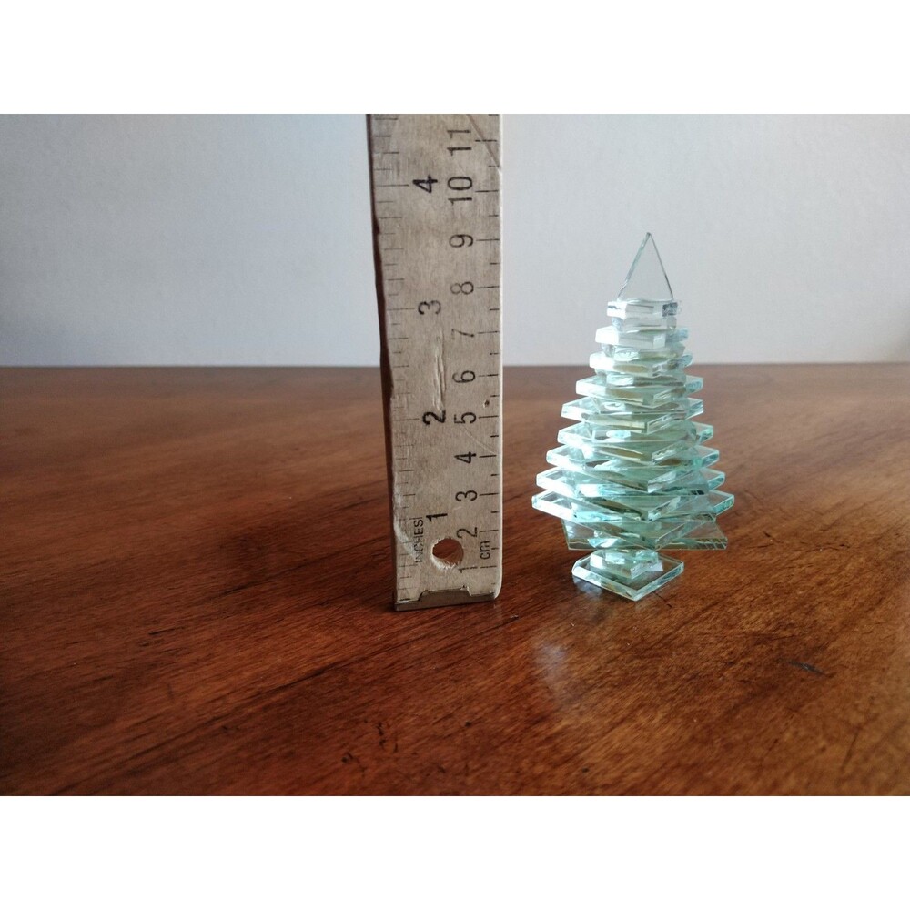 Vintage Stacked Layered Art Glass Pine Christmas Trees Abstract Sculpture ~4.5" - Picture 4 of 11